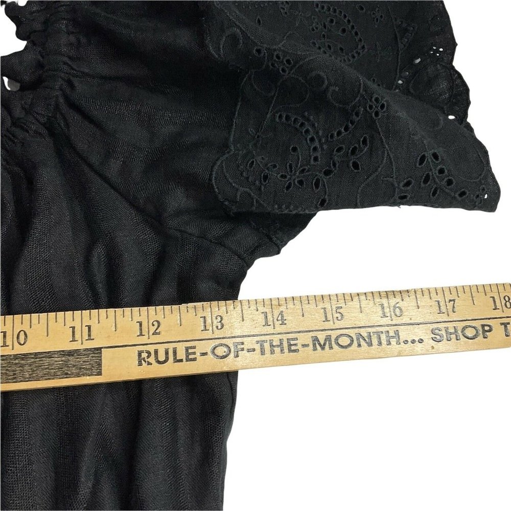 Joie Jumpsuit Womens Sz XS Alverna Black Linen Wide Off Shoulder Nwt Msrp $348 - Picture 6 of 11